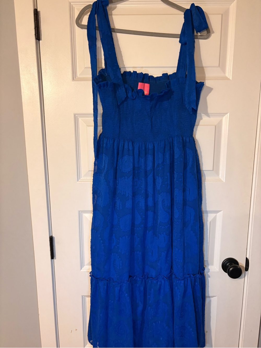 Lilly Pulitzer Bright Blue Smocked Ruffle Top